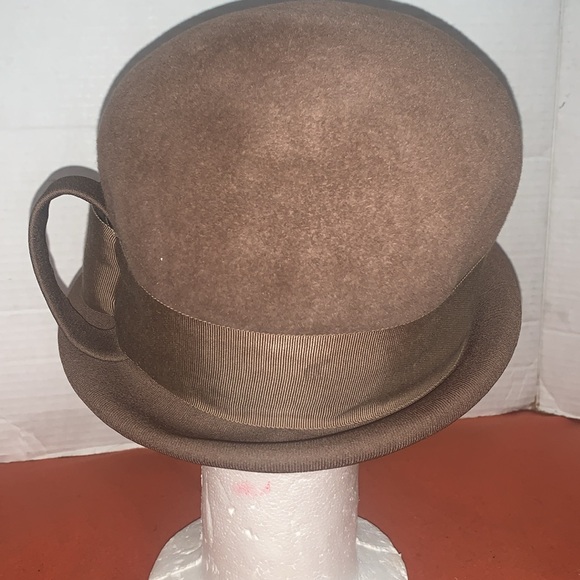 Vintage Brown Art Deco Velour Merrimac hat Union Made in 1950’s - Picture 5 of 8